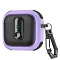 Armor locking clasp Earphone Cover For AirPods 4 3 2 Pro 3 With Plated Purple Strips With Magnetic Attraction Protective Case