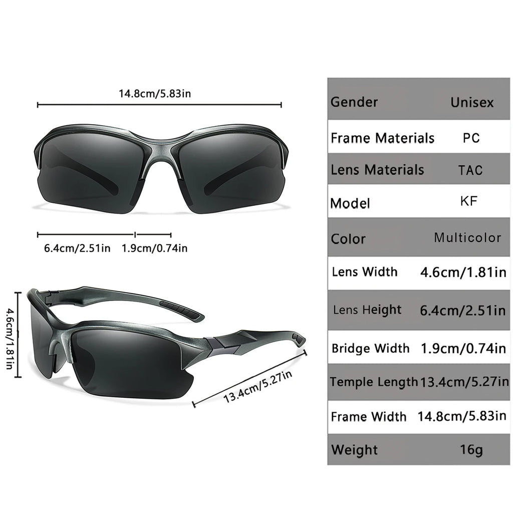 Polarized Lens Fishing Sunglasses Classic Sports Shades UV Protection for Men Women Outdoor Sports Running Hiking Cycling