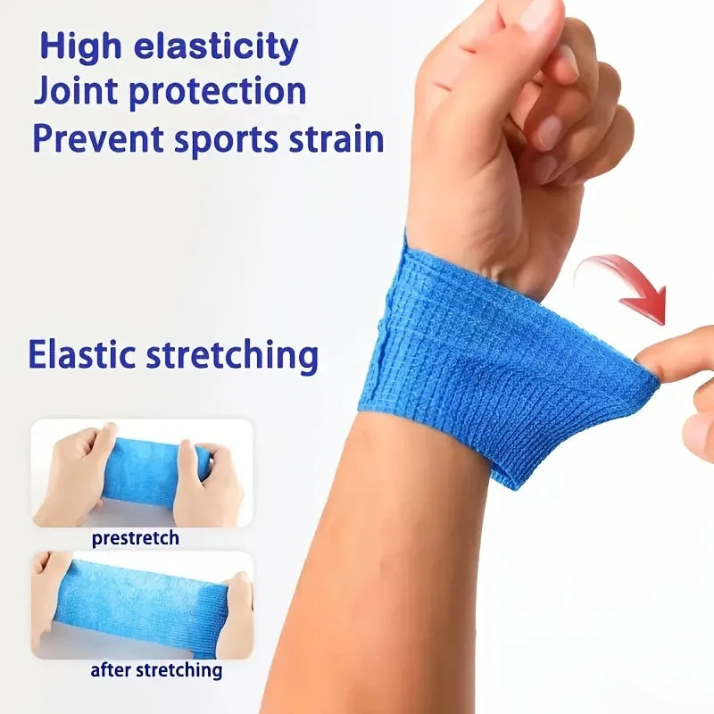 10pcs Elastic Self-Adhesive Athletic Tape Bandage 2.5/5/10cm Non-Woven Universal Fit for Sports Foot Support Joint Protection