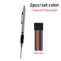 New Deep Hole Woodworking Mechanical Pencil, 2.0mm Anti Slip Soft Set Grip Handle Automatic Pencil Engineer Drawing Marking Tool
