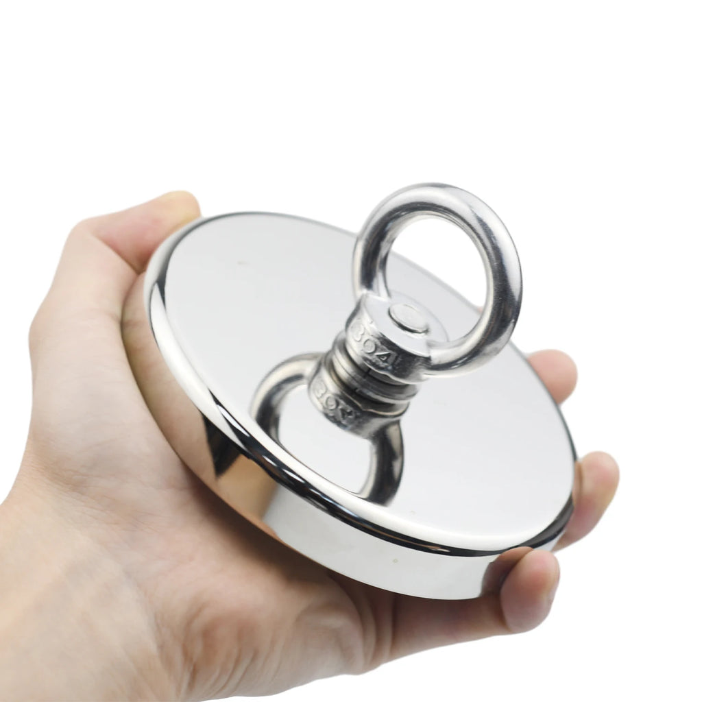 Super Strong Neodymium Fishing magnet Hooks N52 Heavy Duty magnet with Countersunk Hole Eyebolt 16-42mm Salvage Searcher Magnets