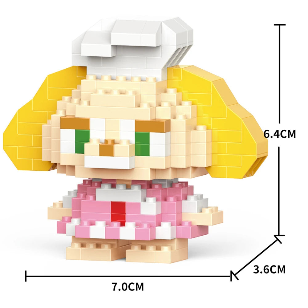 Cartoon Anime Hello Kitty Blocks Kuromi My Melody Cinnamoroll Mouse Building Blocks Doll Toy Kids Birthday Gift