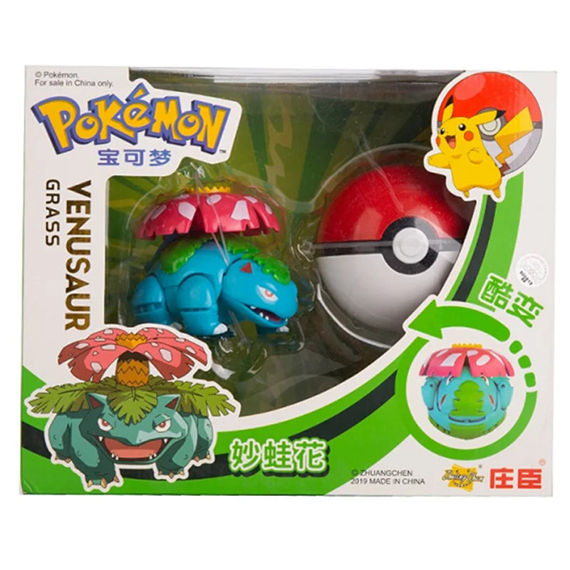 About Pokemon Anime Figure Charizard Pikachu Gyarados  Pocket Monster Figure Pokeball Action Deformation Toy Model Gift