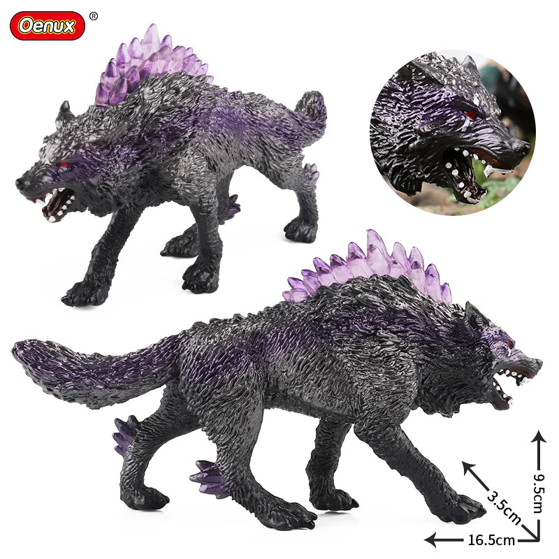 Oenux Original Savage Dinosaurs Myth Dragon Animals Model Fire Bull Octopus Monster Crab Action Figures Kids Collection Toy Gift