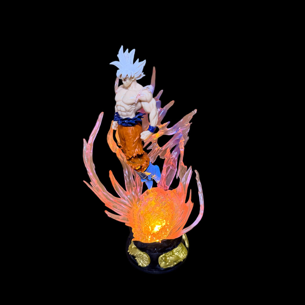 24cm Anime Dragon Ball Son Goku Action Figures Ultra Instinct Super Saiyan Statue Pvc Emit Light Model Boy Toy Collection Gifts