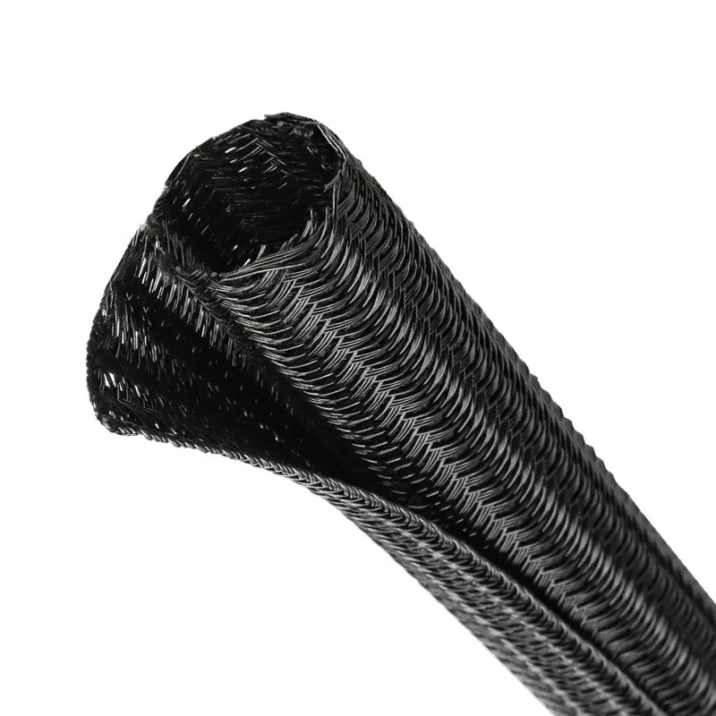 2/5M Black PET Expandable Self Closed Cable Sleeve Diameter 3mm ~ 50mm Split Insulated Heat resist Split Line Protector Sleeve