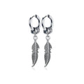 1 Pair of Fashionable Leaf Stainless Steel WOMEN'S Earrings, Punk MEN'S Earrings