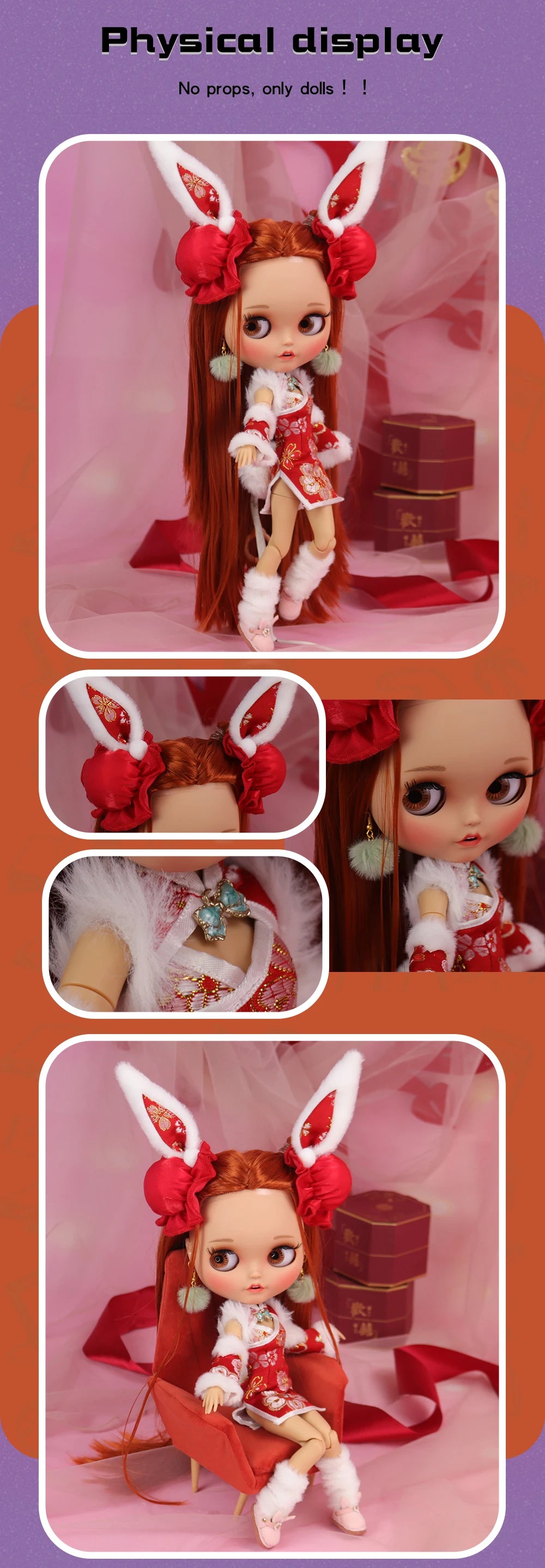 ICY DBS Blyth Doll Pouting Mouth Tan Skin Matte Face Joint Body 1/6 BJD OOAK Ob24 Anime Girl