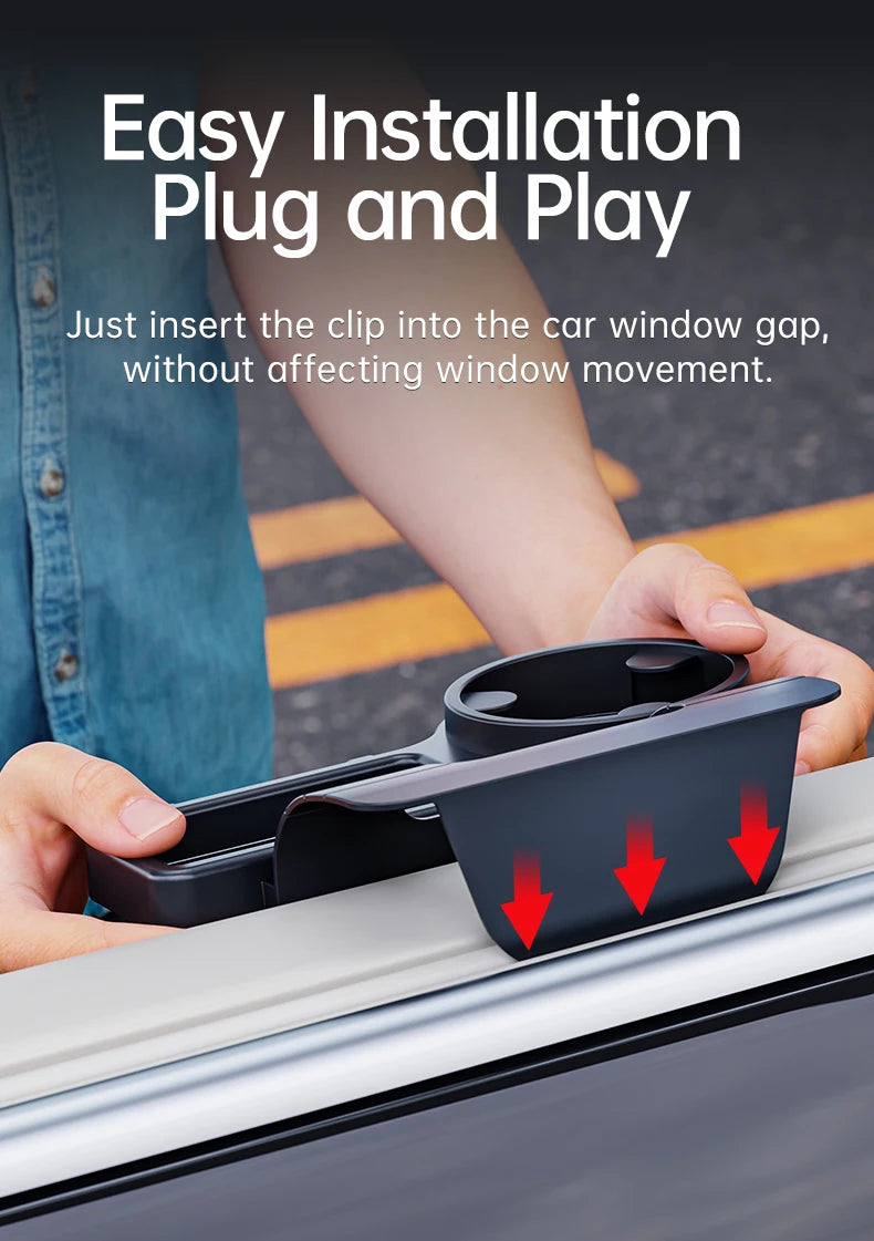 Car Cup Stand Phone Holder Mount Tray Side Door Window Storage Barrel Pocket Hanging Storage Rack with Auto Interior Accessories