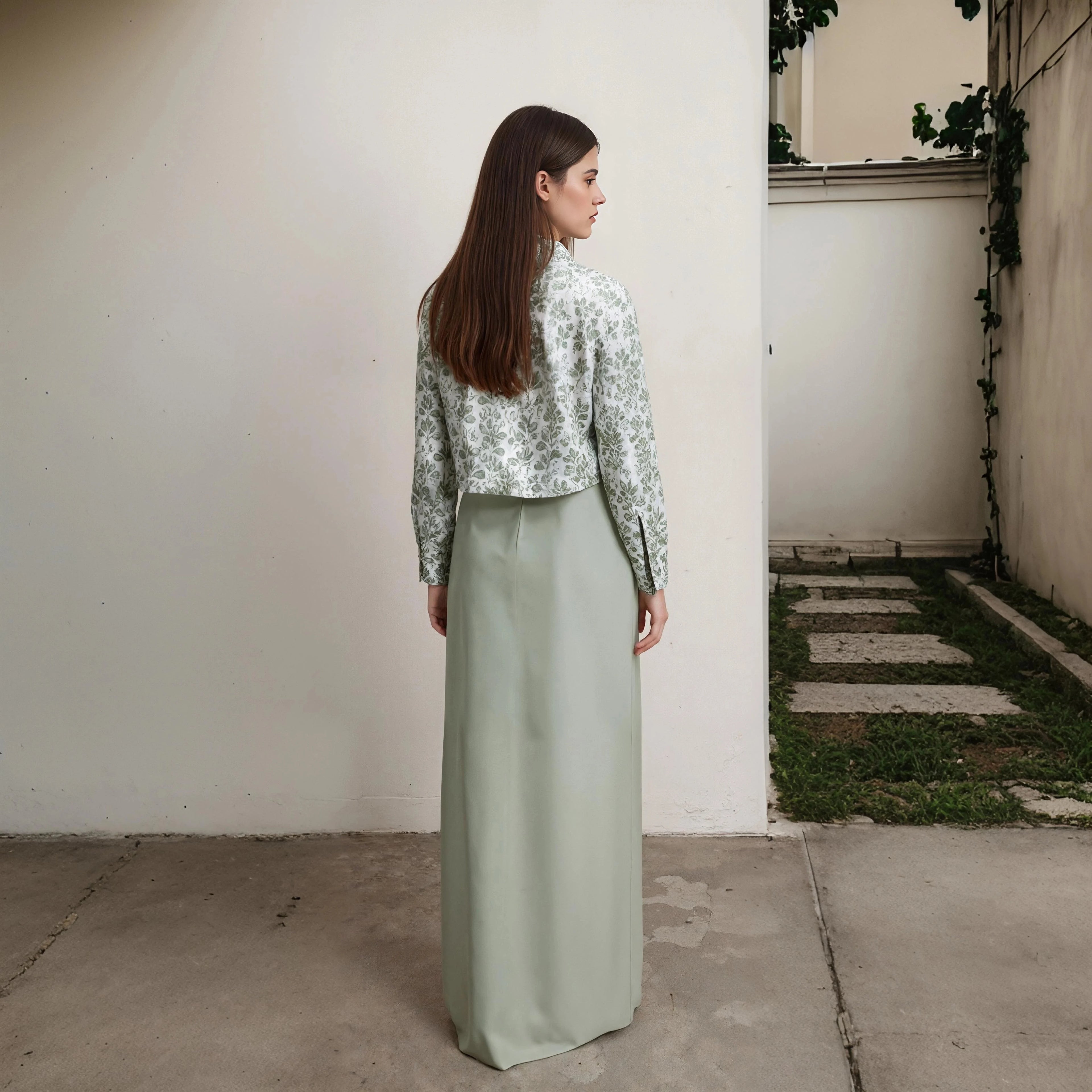 Autumn Winter Casual Women Cotton Linen Shirt Fashion Print Long Dress Set with Pocket Blouse Elegant Lady Street 2 Piece Set