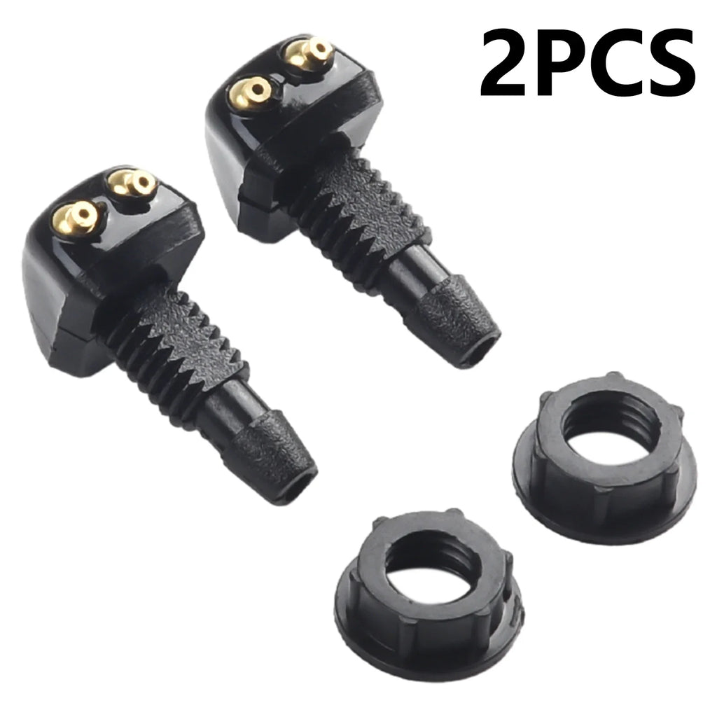 Sale 2Pcs Car Windshield Wiper Washer Spray Nozzle Fits Most Car Models Car Dual Holes Windshield Washer Nozzle Water Spray