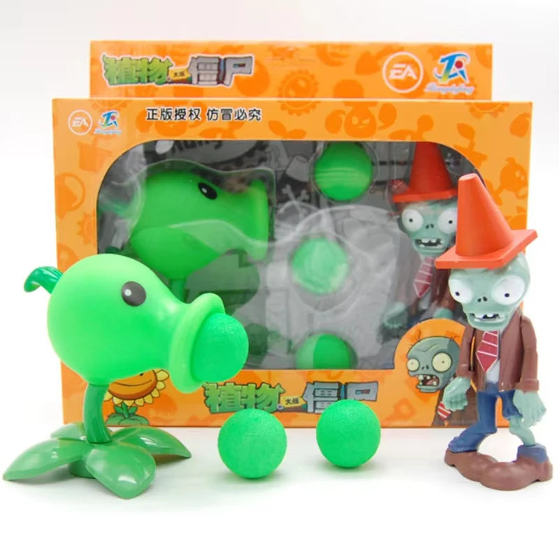 Plants Vs Zombies Cactus Peashooter Coconut Cannon A.K.E.E Character Toys 6 Style Game Figures Soft Silicone Boy Birthday Gift