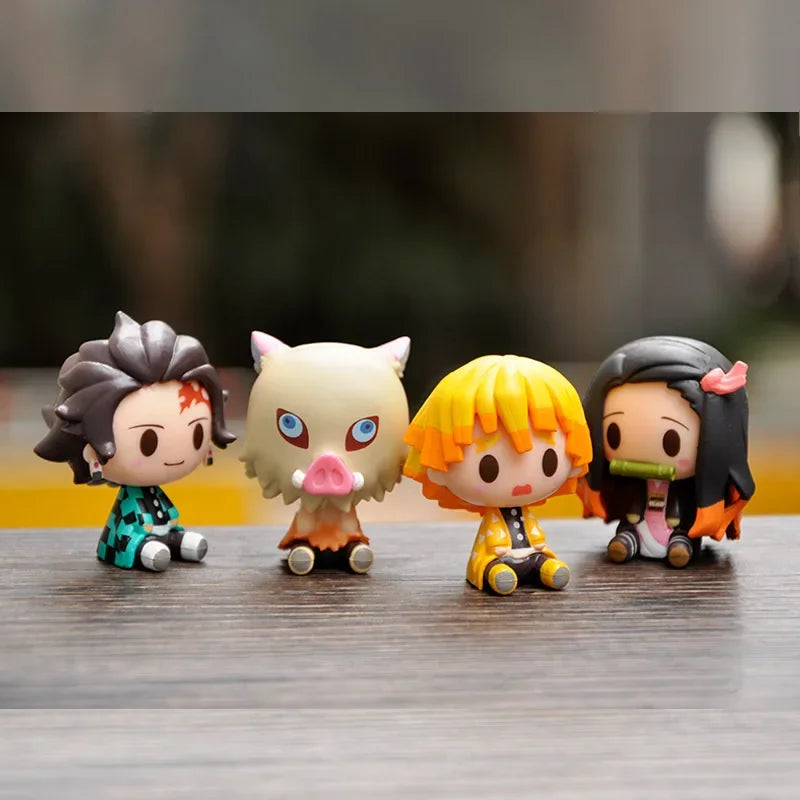Demon Slayer Action Figure Kimetsu No Yaiba Kamado Tanjirou Nezuko Agatsuma Zenitsu Action Figure Anime Model Statue Toys Gifts