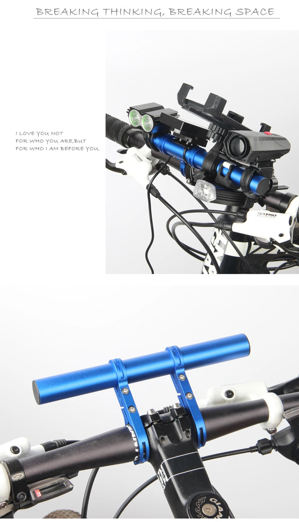 10/20/30cm Bicycle Handlebar Extended Bracket MTB Headlight Mount Extented Bar Road Mountain Bike Handlebar Extender Rack Parts