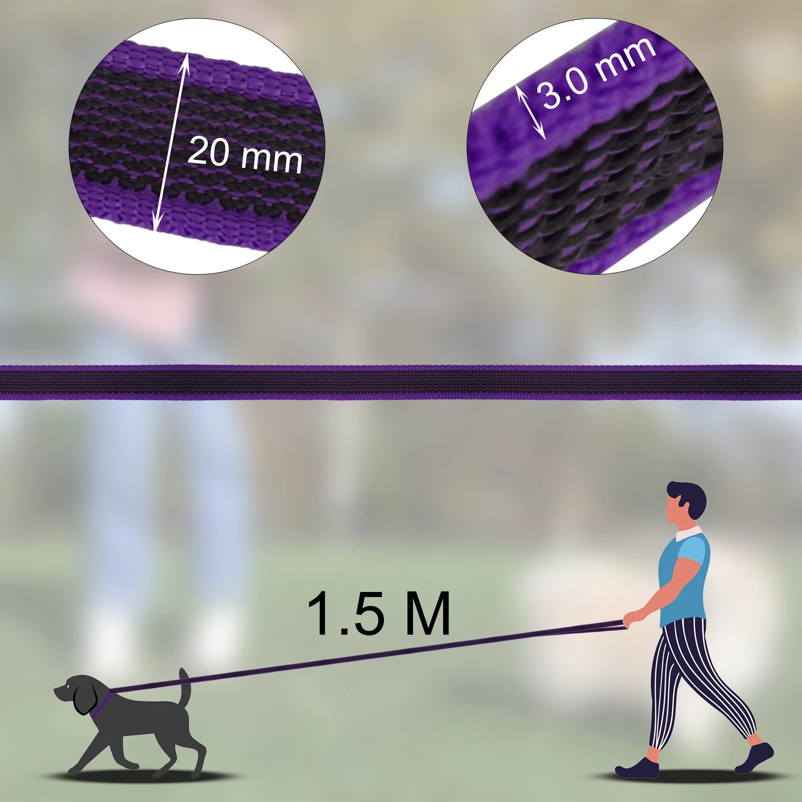1.5M/2M/5M/3M/15M Medium Small Long Dog Leash Latex Silk Easy and Convenient Training Big Dual Color Dog Leash 10 Meters