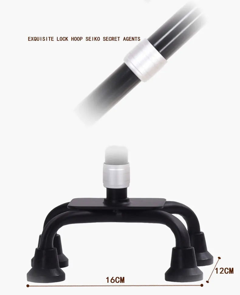 Non-slip Walking Sticks For The Elderly Retractable Aluminum Alloy Multifunctional Cane With Led Light Old Men Crutch