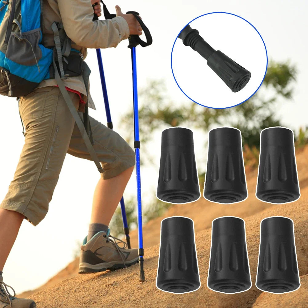 Anti-Slip Hiking Sticks with Cap Protection Cap Pointe De Canne De Marche Cushioning Tips 6/12 Pieces Escalade
