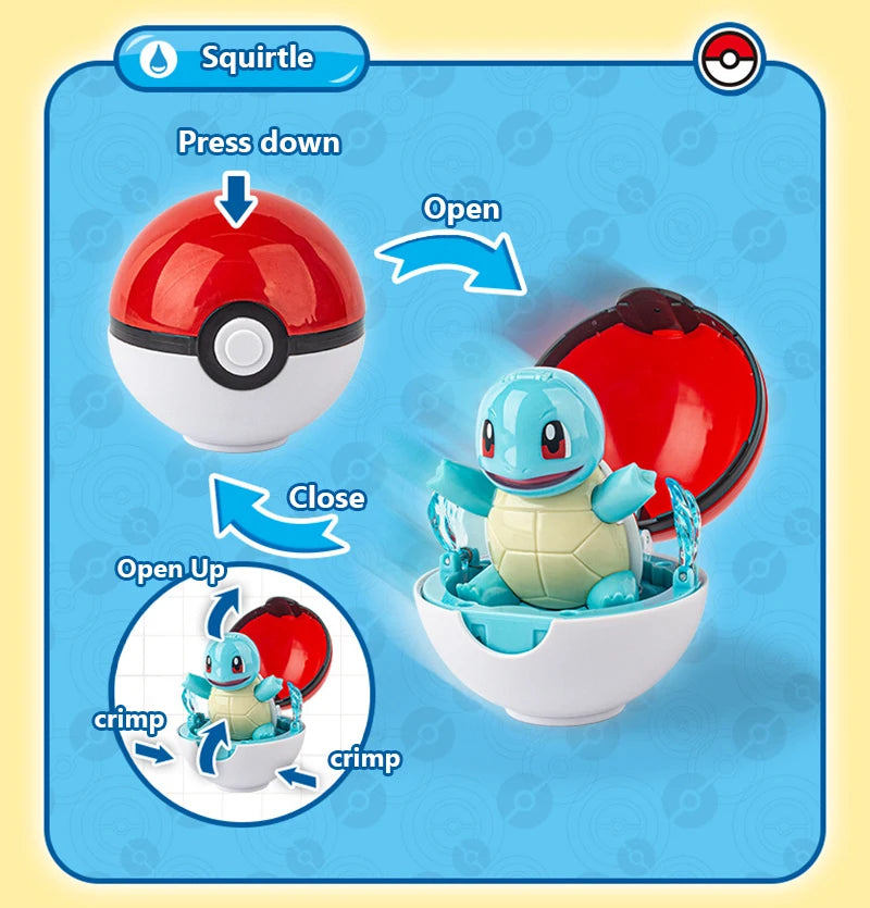 Funny Pokemon Transformation Cartoon Model Pokeball Pikachu Toys Scalable Anime Figure Dolls Model Ornaments Kids Birthday Toys