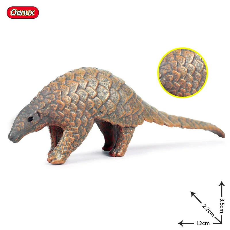 Oenux Simualtion Cute Forest Wild Animals Action Figures Owl Pangolin Manatee Rabbit Model Miniature Cake Toppers Kids Gift Toy
