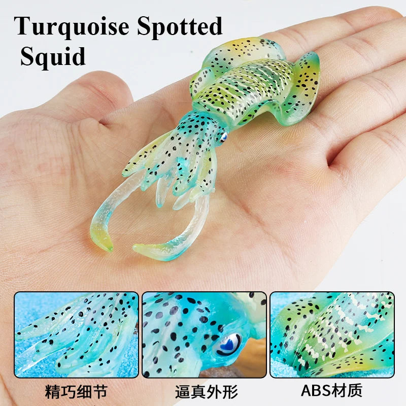 Oenux Sea Life Animals Coral Octopus Nautiloidea Crab Starfish Ocean Model Action Figures Educational Collection Toy Kid Gift