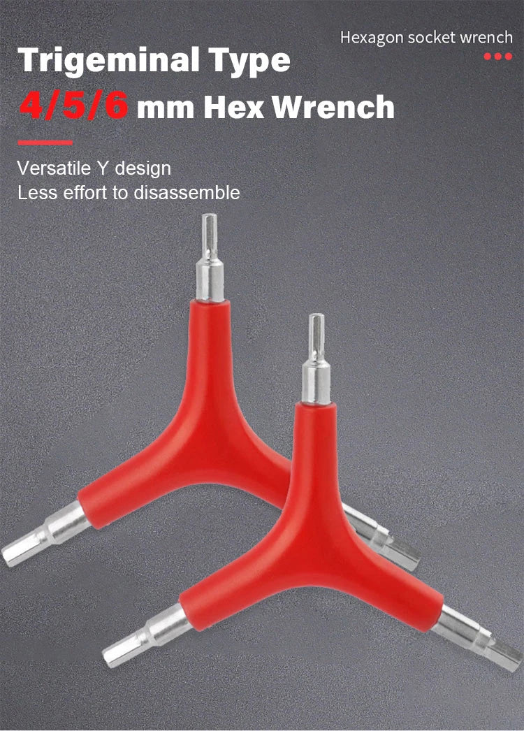 Hex Wrench Y-Type 3 Way 4/5/6mm Spanner Bicycle Repair Tools Trigeminal Hexagon Spanner Cycling MTB Mountain Bike Accessories