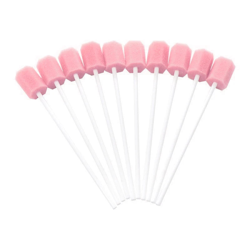 100Pcs Disposable Oral Care Sponge Swab Tooth Cleaning Mouth Swabs With Stick Sponge Head Cleaning Cleaner Swab