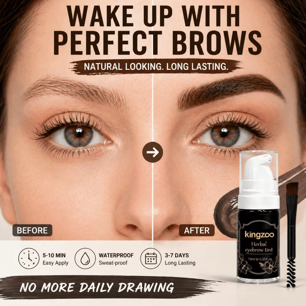 Professional Henna Brow Tint Kit Black Brown Waterproof & Long Lasting Eyebrow Dye for Home Use Natural Looking Brow Enhancer