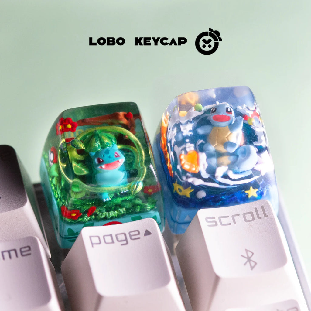 Pokemon Bulbasaur Squirtle Keycap Transparent Keyboard Accessories Anime Cute Resin Shrink Drip Glue Keycaps Oem Esc Original C4