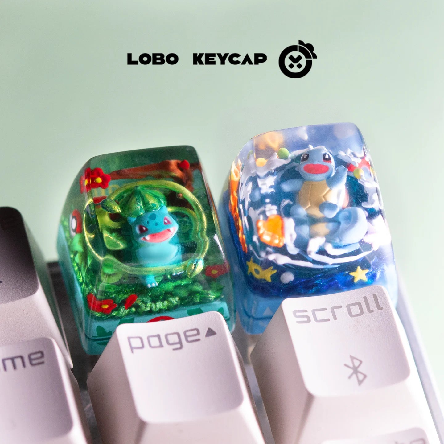 Pokemon Bulbasaur Squirtle Keycap Transparent Keyboard Accessories Anime Cute Resin Shrink Drip Glue Keycaps Oem Esc Original C4