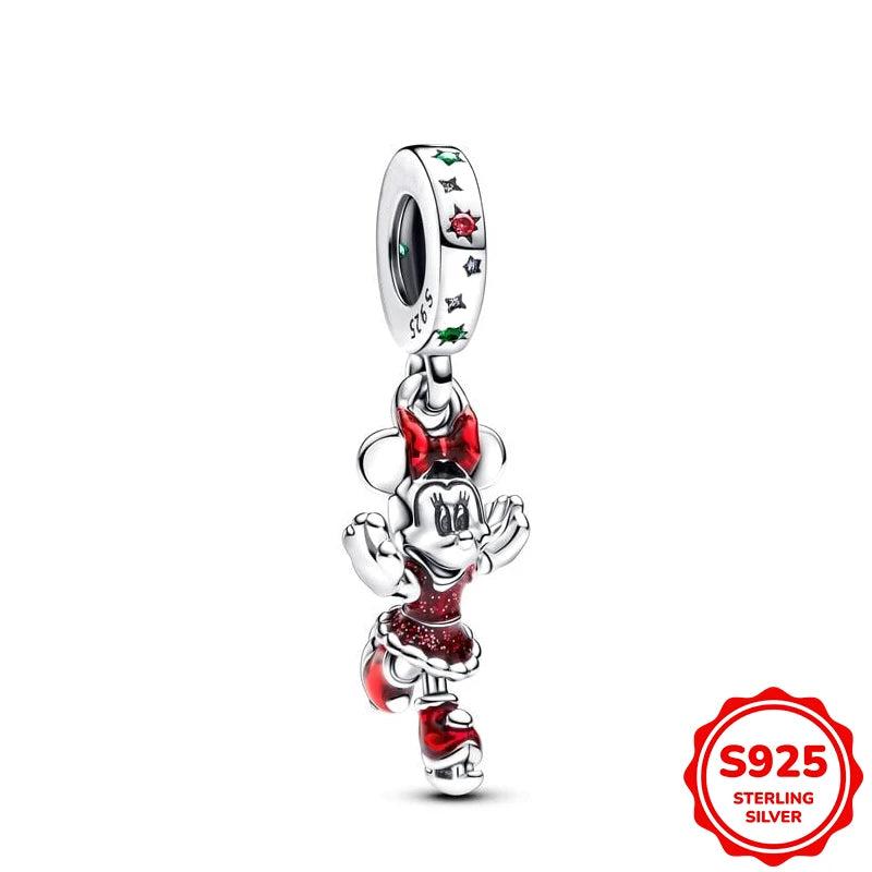 Hot Sale Charms Silver 925 Disney Pendant Beads Fits 3mm Bracelet Bangle Necklace For Women Luxury DIY Jewelry Making Fine Gifts