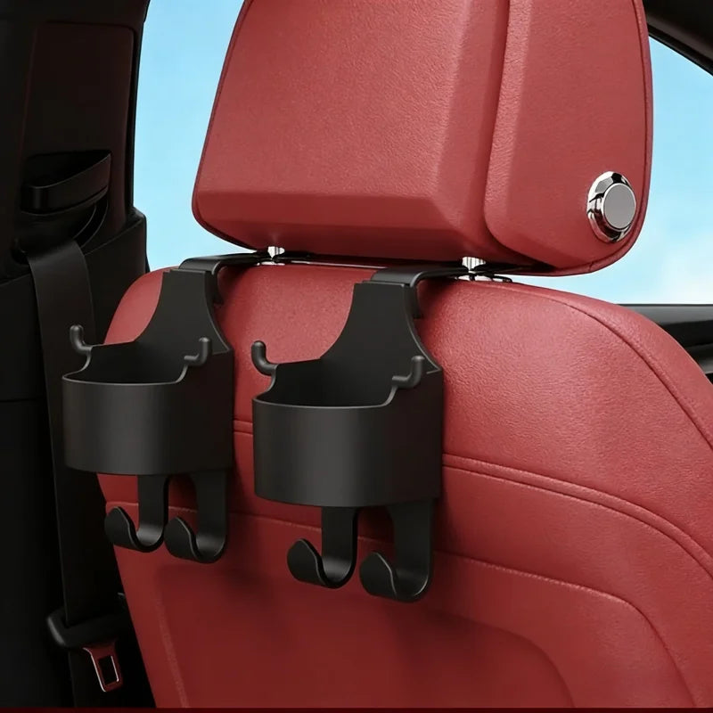 Car Supplies Seat Back Storage Rack1/2Multifunctional cup holder storage box with hookPPMaterial Beverage Phone Holder Car Mount
