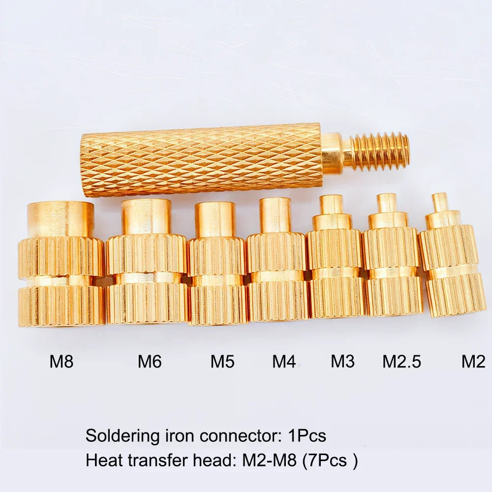 Heat Set Brass Nut Threaded Insert 3d printing Tool Manual Implantation Press Machine M3 Hot Melt Insert Nuts Soldering Iron Tip