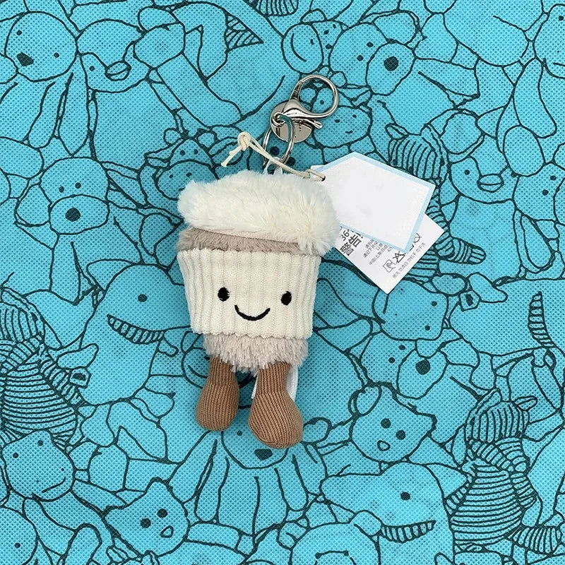 Hot tea bag Jc Cute Plush Toy label cute girl bag charm plush toy keychain Kawaii plush toy Limited New Gift bag