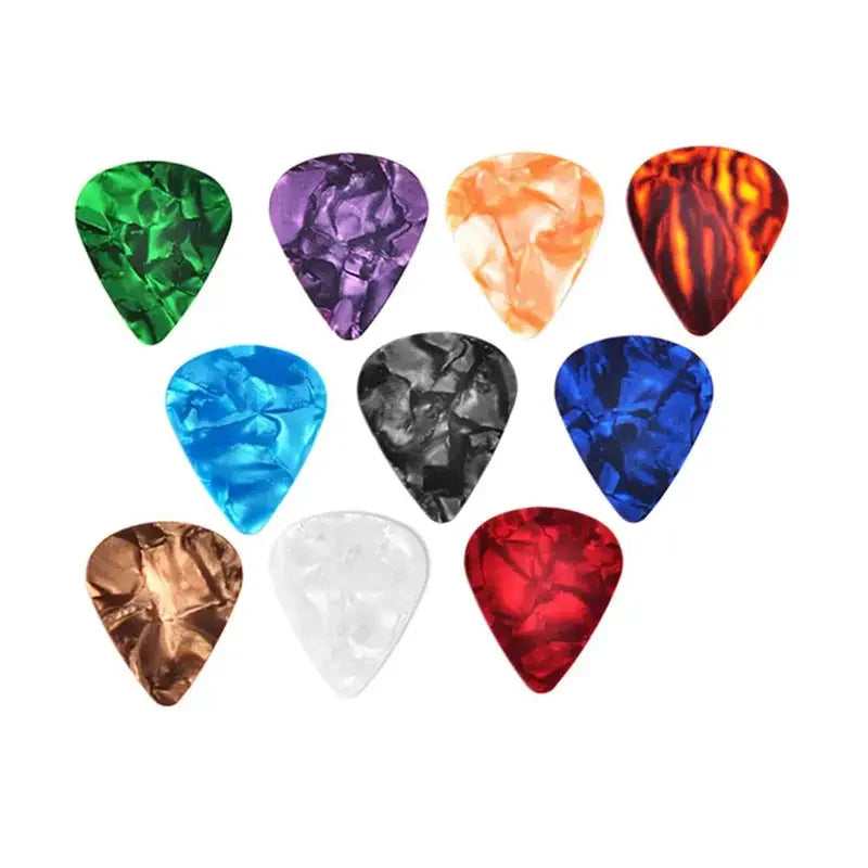 10Pcs Guitar Picks & Guitar Pick Holder Set For Acoustic Guitar Electric Guitar Bass Ukulele Stick-on Holder (Random Color)
