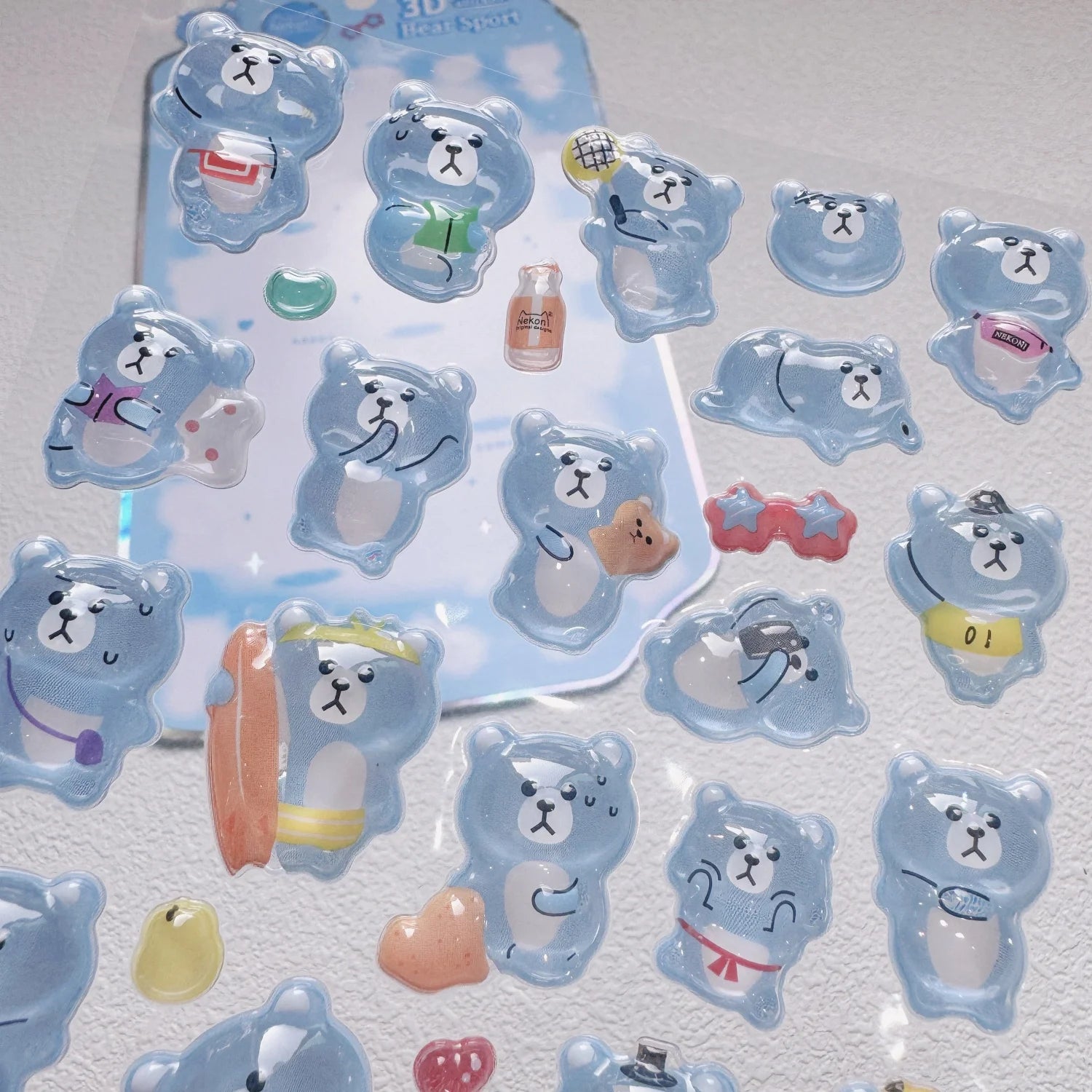 NEKONI Cute Animals Seal Bear Penguin 3D Stickers Scrapbooking DIY Journaling Stationery Diary Cute Stickers School Supply