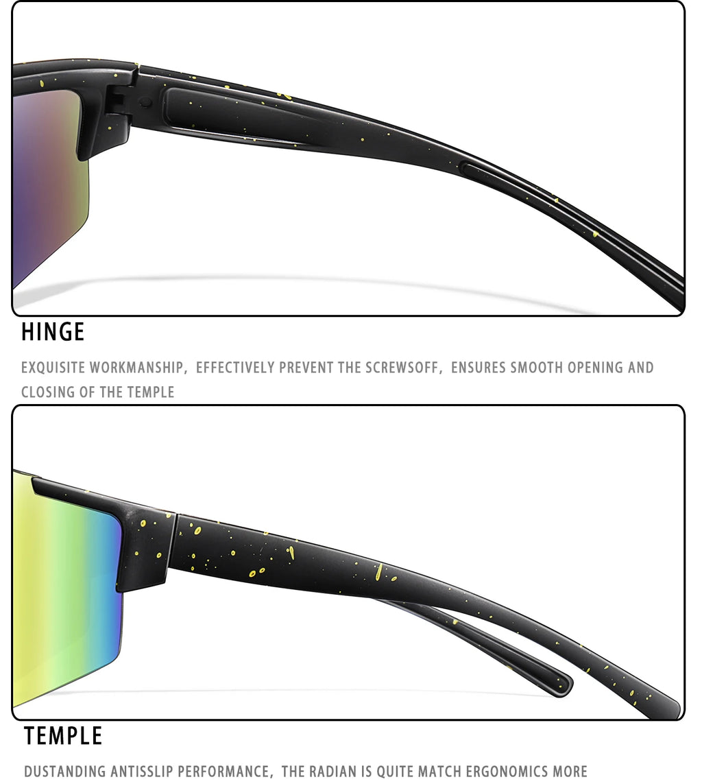 LOISRUBY Band New Style Cycling Sunglasses Sports Bike Glasses Men Women Mtb Bicycle Eyewear Large Windproof Eyewear UV400
