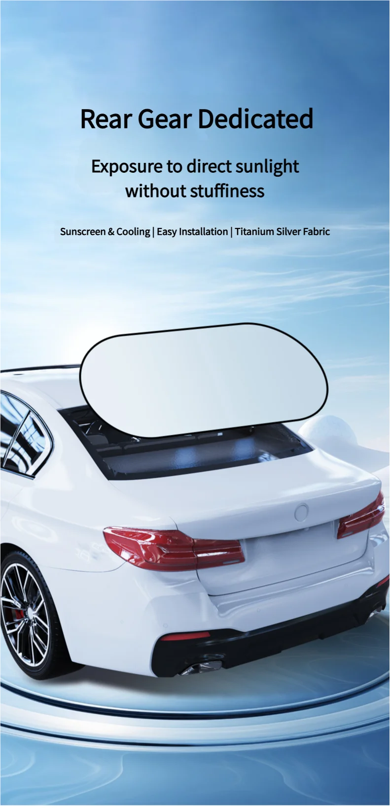 UV-Reflective Car Sun Shade Cover Rear Windshield Sun Protection Sunshade Heat-Isolation Car Privacy Curtains Foldable Storage