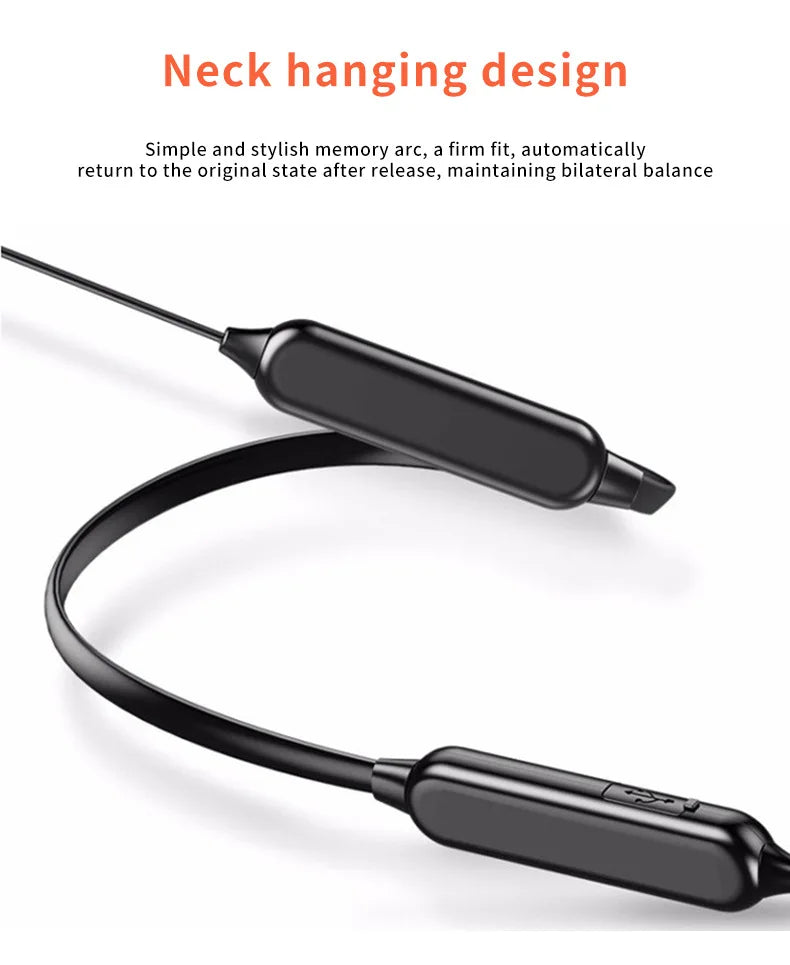 Wireless 9D Bluetooth-compatible 5.2 Headset NeckHanging TWS Stereo Noise Reduction Universal 5.0 Sports Headset with Microphone