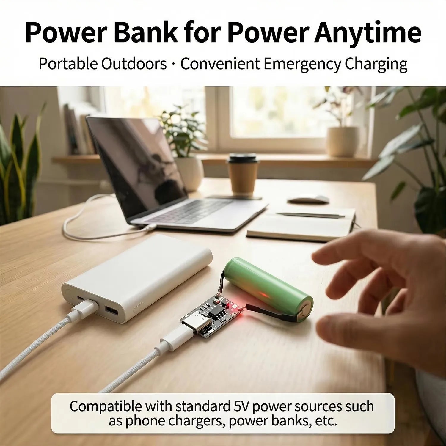 1-20PCS Universal USB Type C Charging Board 3.7V Lithium Battery Charger Board Over Module with Protection Circuit Connectors