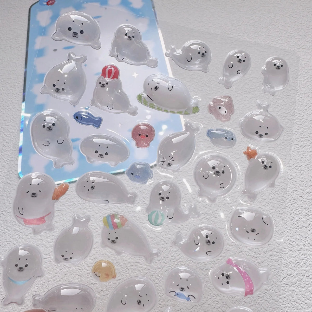 NEKONI Cute Animals Seal Bear Penguin 3D Stickers Scrapbooking DIY Journaling Stationery Diary Cute Stickers School Supply