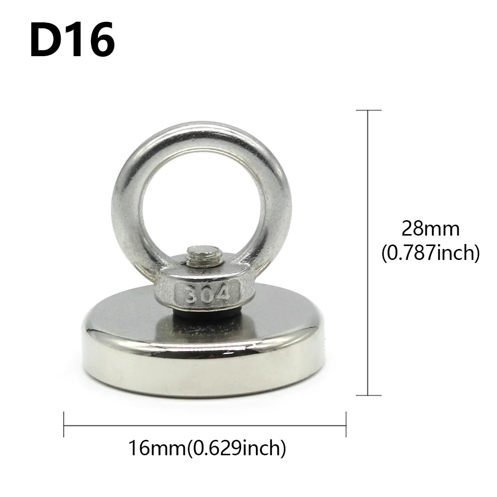 Neodymium Magnet N52 Heavy Duty Magnet with Countersunk Hole Eyebolt Salvage Searcher Magnets