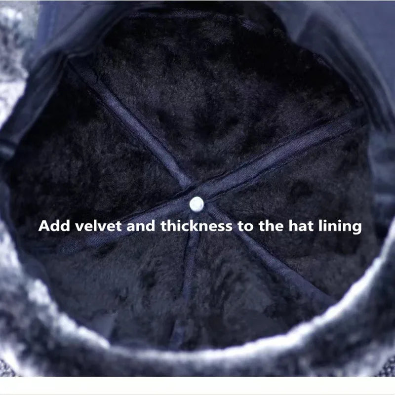 2024 Winter Warm Thickened Artificial Fur Baseball Hat Men's and Women's Skiing Soft Extreme Cold Hat Fishing Hat Outdoor