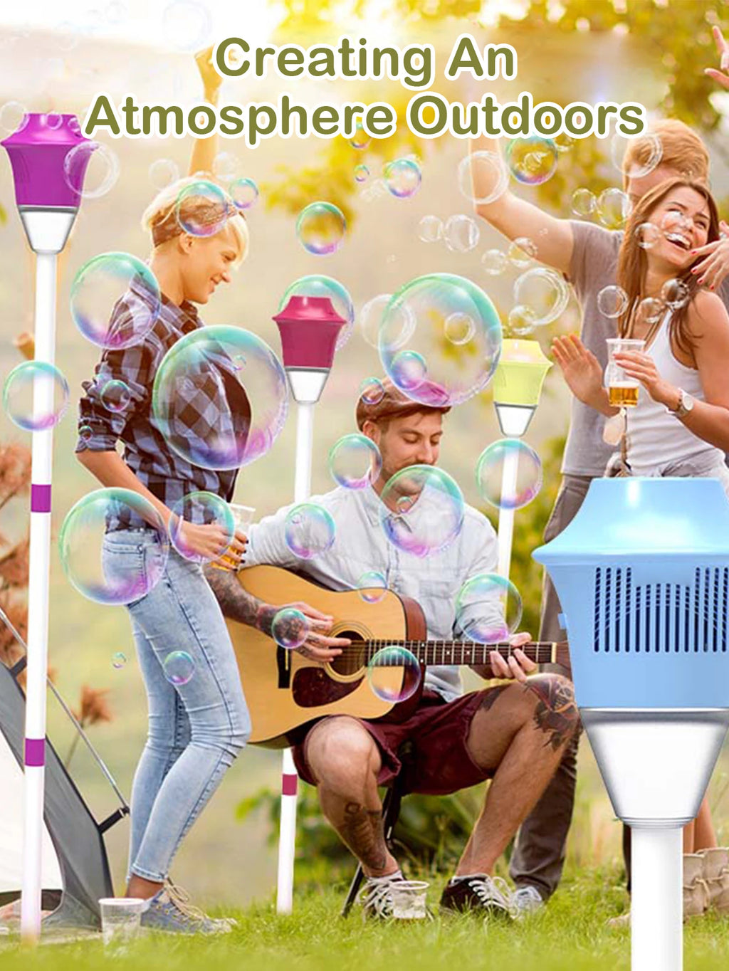 Street light bubble machine fully automatic bubble with light birthday outdoor wedding party without battery bubble water