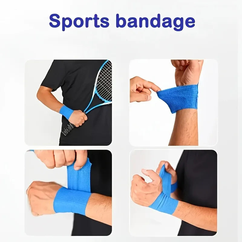 10pcs Elastic Self-Adhesive Athletic Tape Bandage 2.5/5/10cm Non-Woven Universal Fit for Sports Foot Support Joint Protection