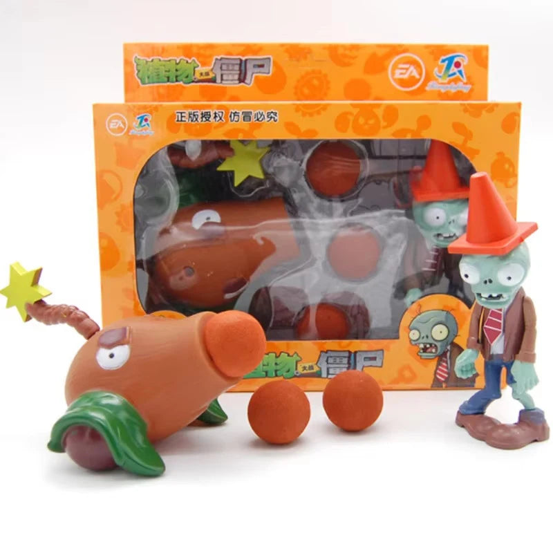 Plants Vs Zombies Cactus Peashooter Coconut Cannon A.K.E.E Character Toys 6 Style Game Figures Soft Silicone Boy Birthday Gift