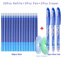 0.5mm Erasable Gel Pen Set 6 Colors Ink Writing Gel Pens Refills Rods Washable Handle for School Office Stationery Supplies
