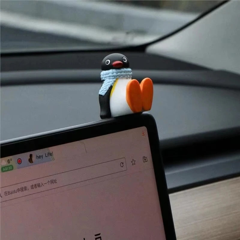 New 1 Piece Window Edge Car Interior Decoration Center Console Accessories 6CM Kawaii Penguin Doll Desktop Ornament
