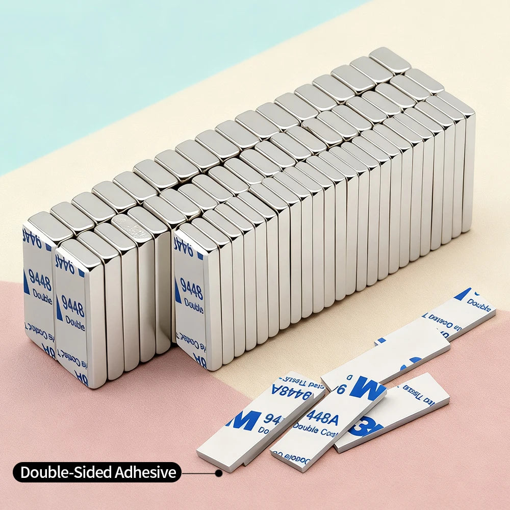 Powerful Neodymium Magnet With double-sided adhesive N35 NdfeB Permanent Magnetic imanes Block Super Strong Fridge Magnets