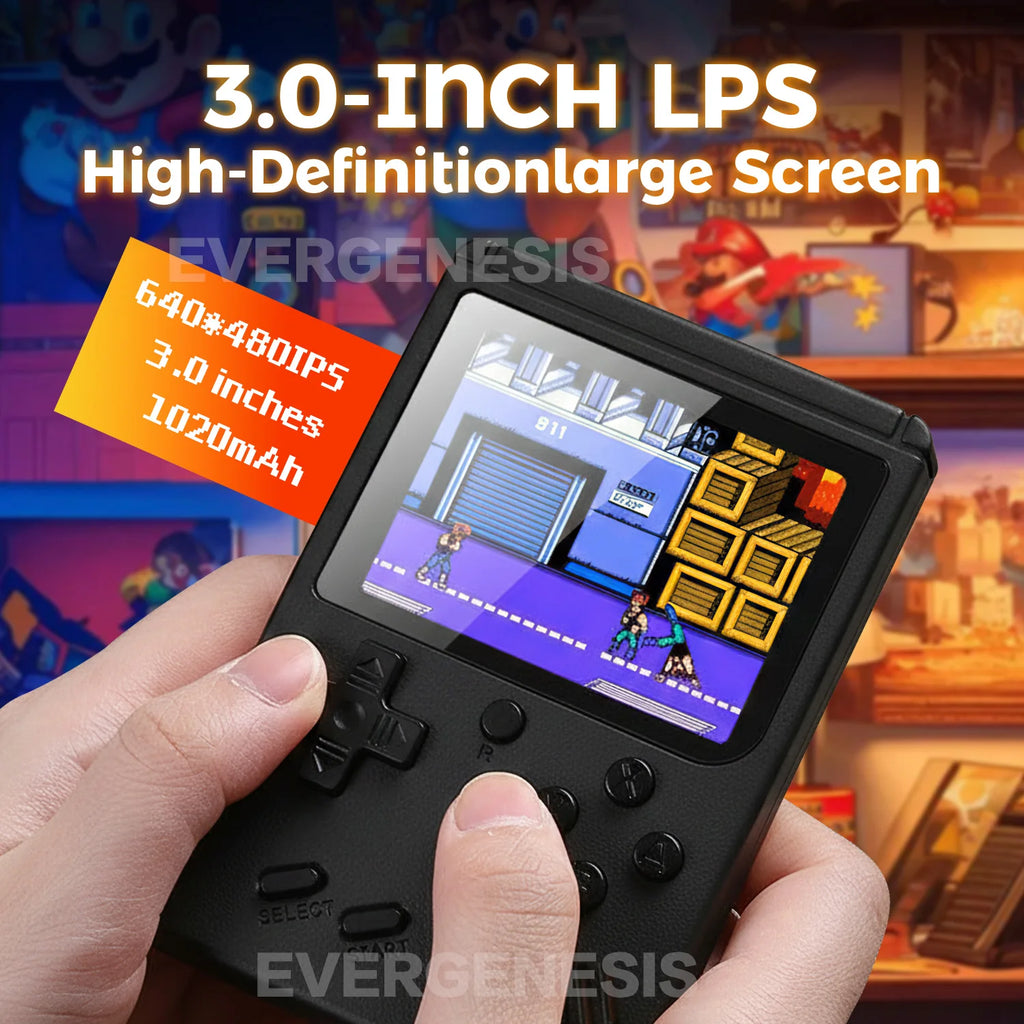 Cute Color Portable Mini Plus Handheld Video Game Console 3.0 Inch Color LCD Kids Color Game Player Built in 500 Games