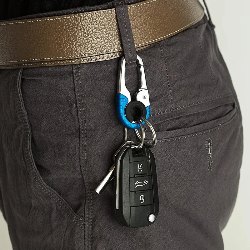 Keychain Buckle for Men Stainless Steel Key Ring Key Chain Hook Outdoor Carabiner Climbing Keyfob Accessories